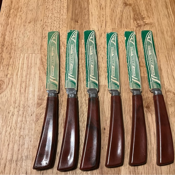 Vintage Quikut “Quikkle” Edge Steak Knives. Set of 6. Made in USA - Picture 1 of 5